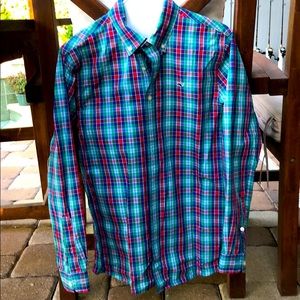 Boys L Vineyard Vines Long Sleeved Plaid Shirt